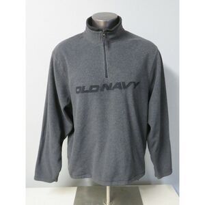 Mens Old Navy‎ Fleece Gray 1/2 Zip Long Sleeve Sweater Size 2XL XXL Spell Out